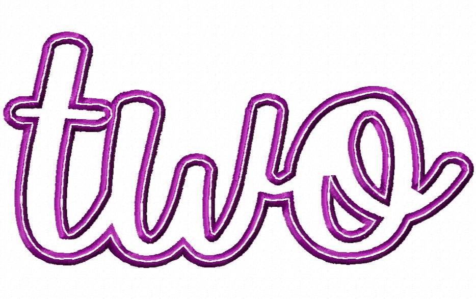 Two Cursive Applique Design INSTANT DOWNLOAD