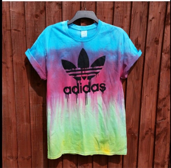 Diy customised adidas tie dye t/shirt top by mysticclothing