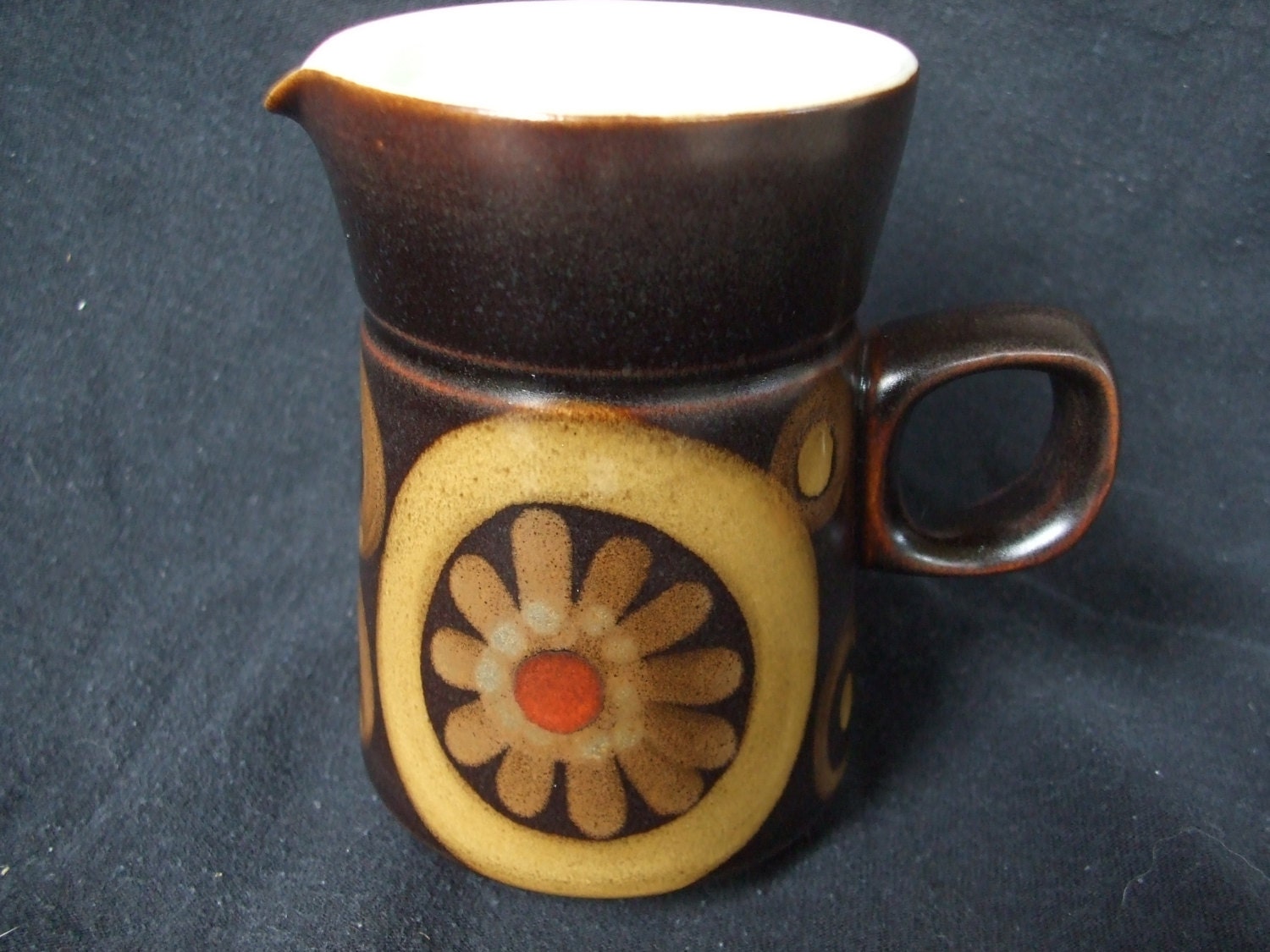 Vintage Denby England Miniature Creamer , Samarkand Brown Pattern Small