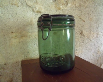1940 , Solidex , french glass canning jar , with lid , perfect condition , 1 liter