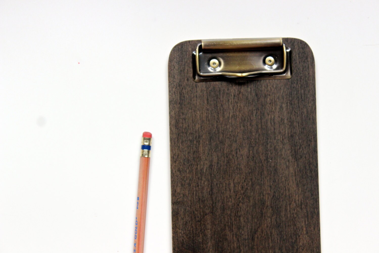 Vintage style mini clipboard black with brass clip