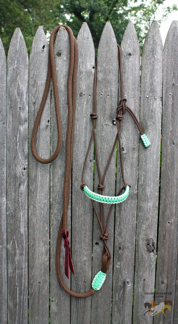 Custom Rope Halter & Attached Lead Rope by CounterCanterDesigns