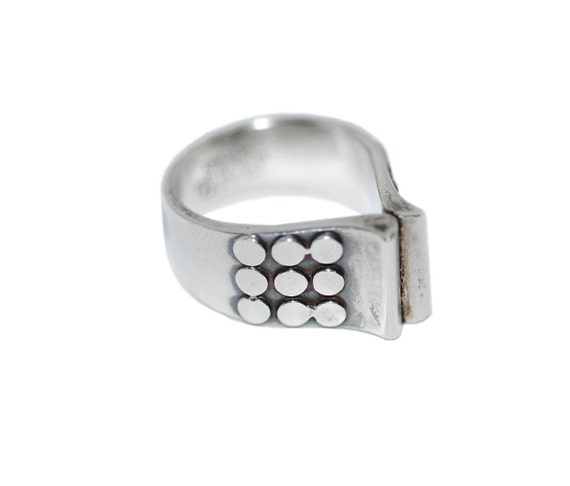 Anna Greta Eker Modernist Sterling Silver Dots Ring, Vintage Norway ...