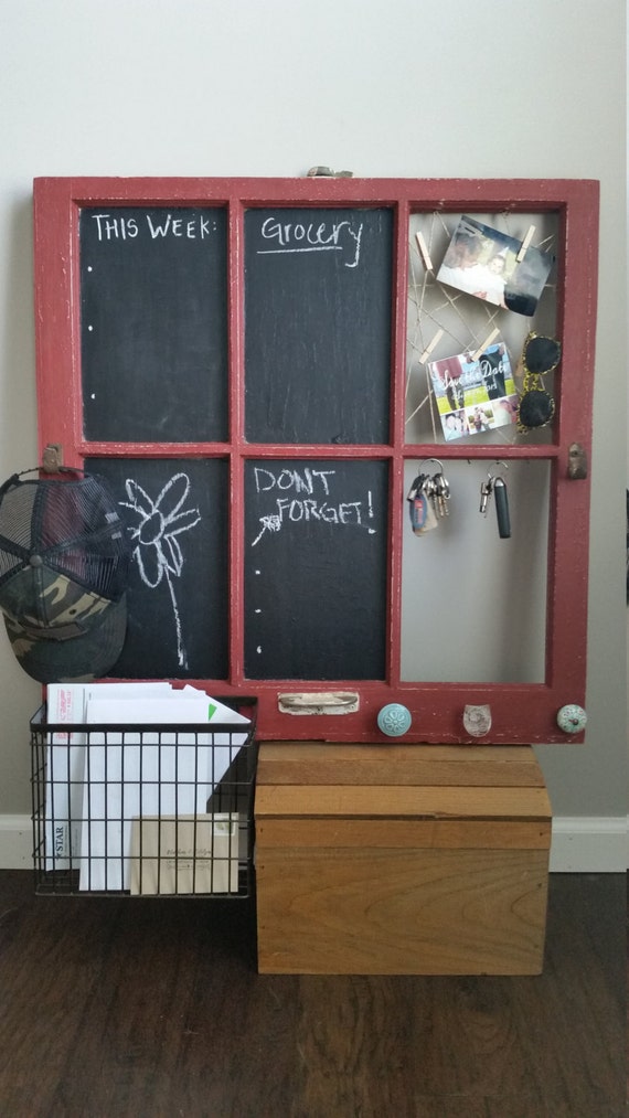 Reclaimed Wooden Window Wall Organizer