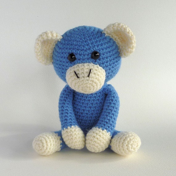 stuffed blue monkey
