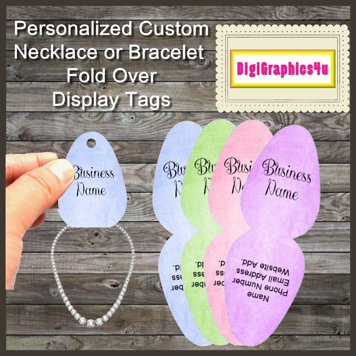 Colorful Decorative Customized Jewelry Tags for by DigiGraphics4u