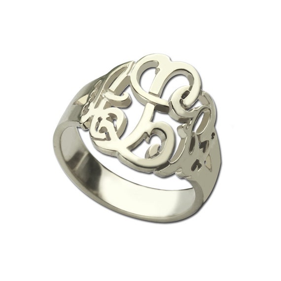 Sterling Silver Monogram Ring Cut Out by TheMonogramNecklace