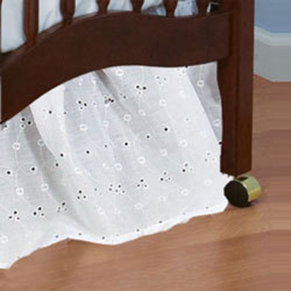 White Eyelet Crib Skirt 116