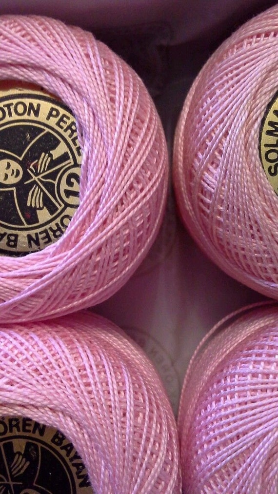 Pink crochet cotton thread 12 count 10 reels new in by Bobbinswool
