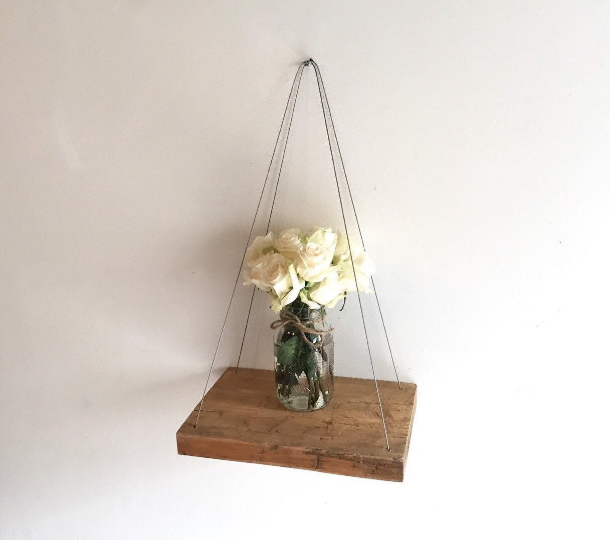 Handmade Hanging Shelf Reclaimed Wood Rustic Decor Beach