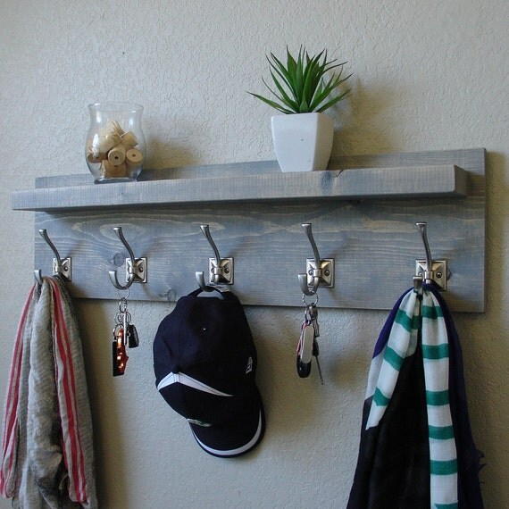 Nautical Coat Rack with Floating Shelf