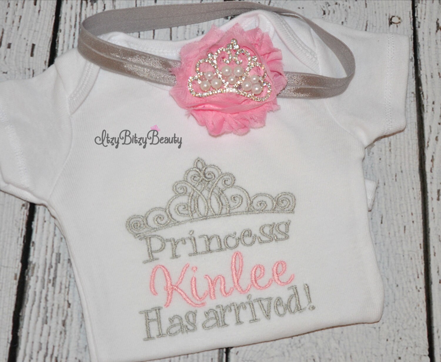 Personalized custom princess has arrived new baby crown