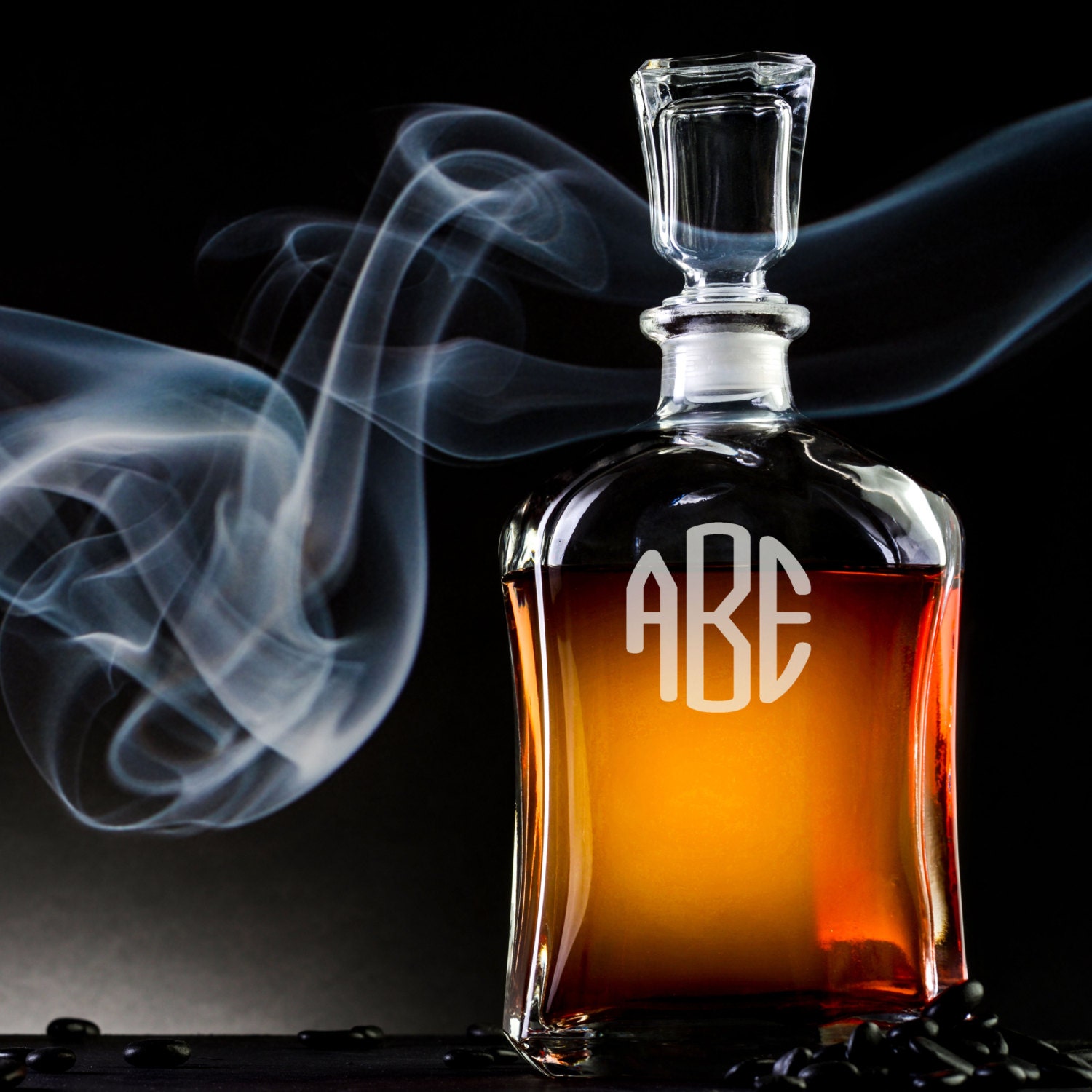 Etched Decanter Whiskey Decanter Scotch Decanter