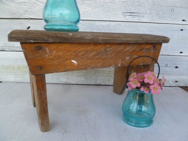 Rustic Primitive Wood Bench Step Stool – Haute Juice