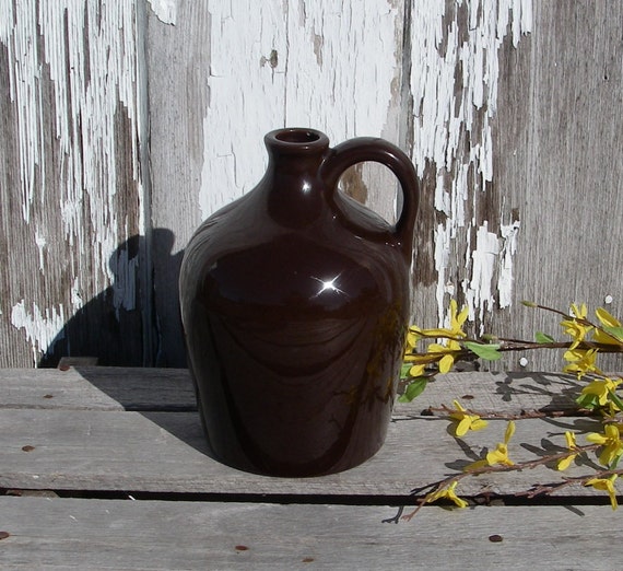 Vintage Little Brown Jug Brown Glazed Stoneware Whiskey