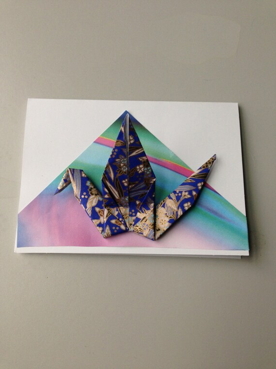 Blank Oragami Crane Note Card with Envelope
