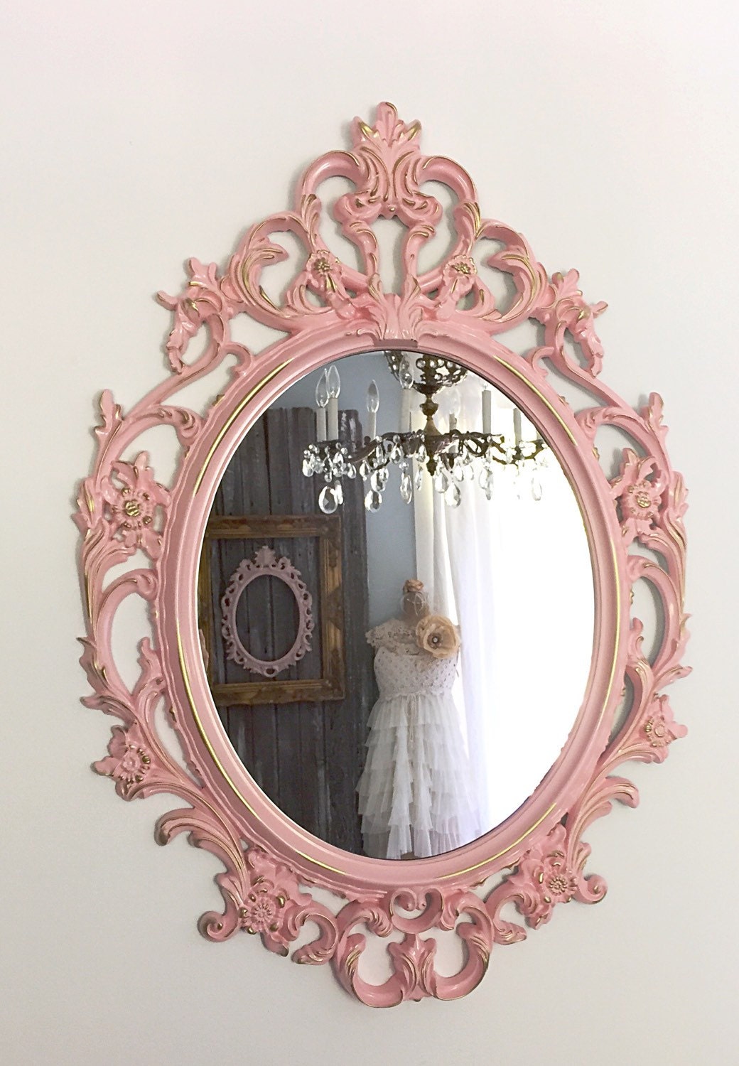 Shabby Chic Mirror Wall Mirror Nursery Mirror by FarmHouseFare