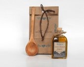 COOK LOVERS gift with love Organic SPANISH Extra Virgin Olive Oil unrefined 3.4 oz glass  free Earth friendly kraft sack