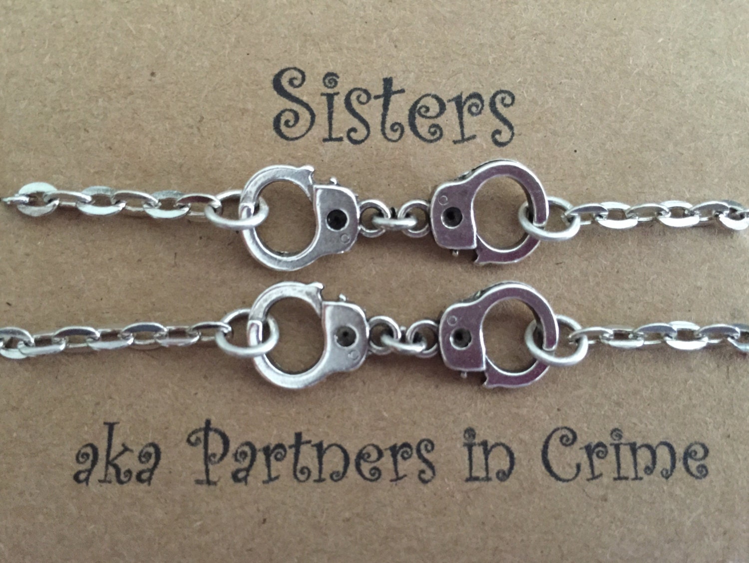 Sisters aka Partners in Crime Bracelet Set by BillyBlueBirdnMe