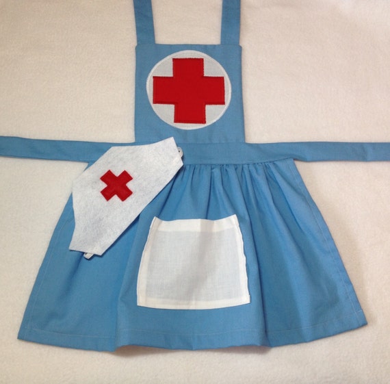 Girl's Nurse Costume child nurse dress up nurse apron & hat child nurse ...