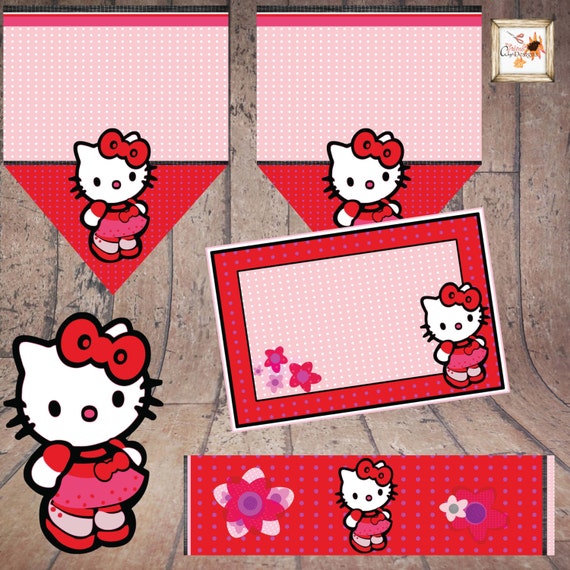 Hello Kitty printable party Clip-Art Banner by aFriendDesigns
