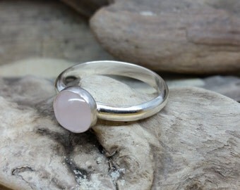 Handmade Sterling Silver Rose Quartz Ring