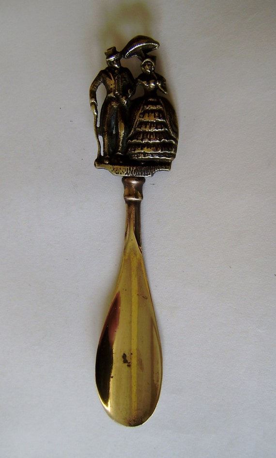Vintage brass English solid shoe horn by StylishCollectables
