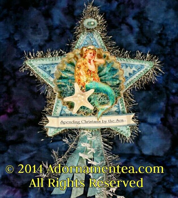 mermaid ornament french style tart tin star tree topper mermaid ornament french style tart tin star tree topper