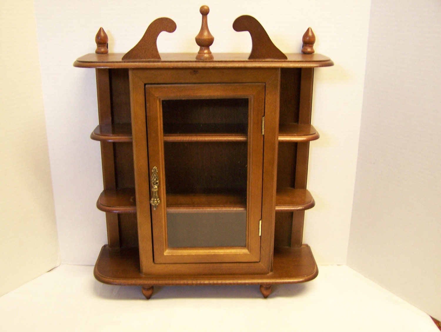 Vintage Curio Cabinet Footed for Table Top or by ...