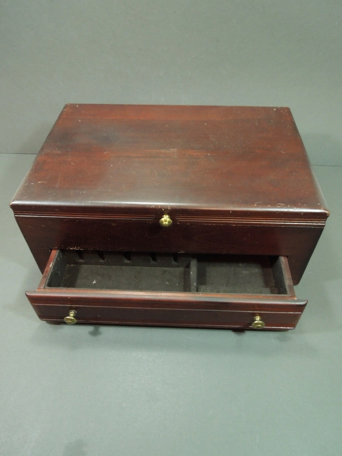 Silverware chest wood box storage Flatware wood storage box