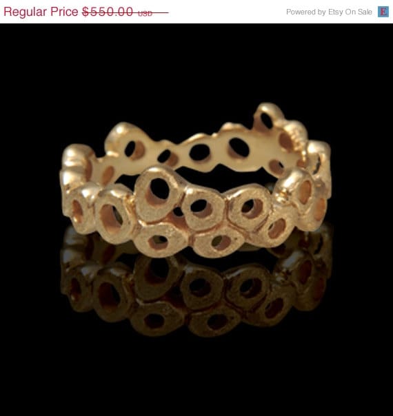 ON SALE 18k Yellow Gold Ring for Women with by GRJewelryDesign