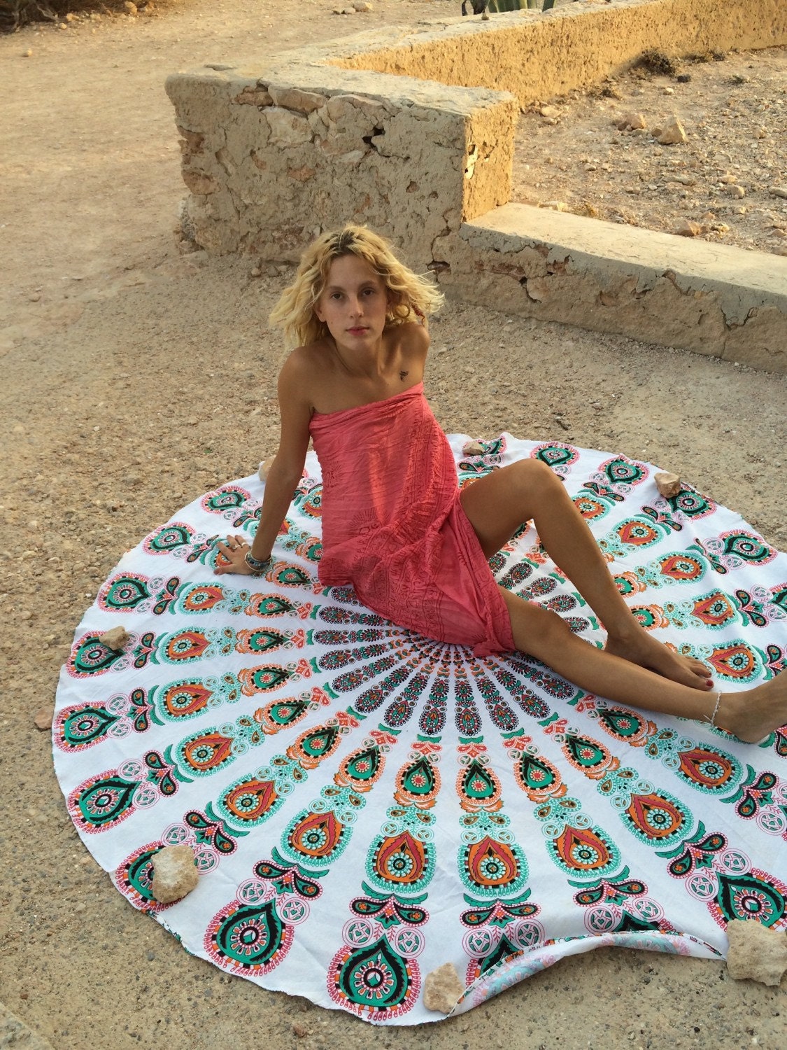 Roundie boho beach mandala blanket