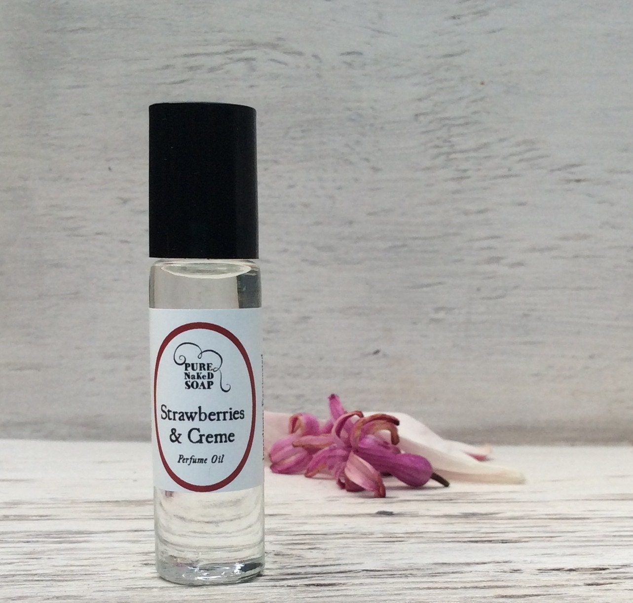 Sale Strawberries & Creme Perfume Oil organic by PureNakedSoap