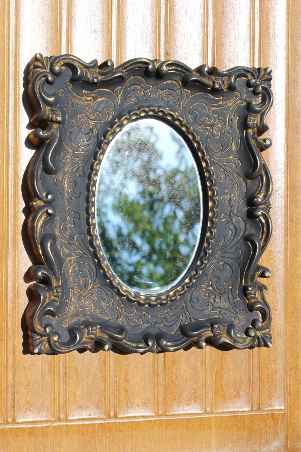 Black and Gold Accent Mirror