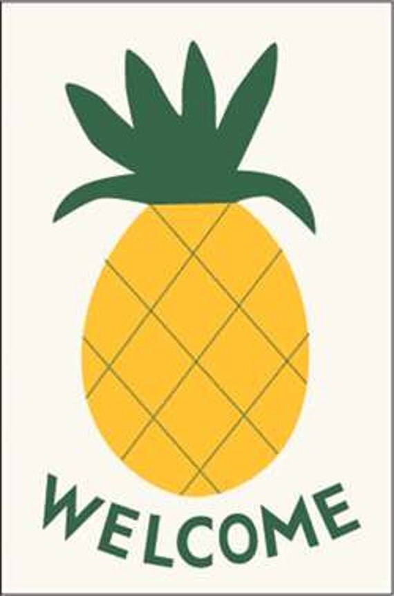 Pineapple Handcrafted Applique House Flag