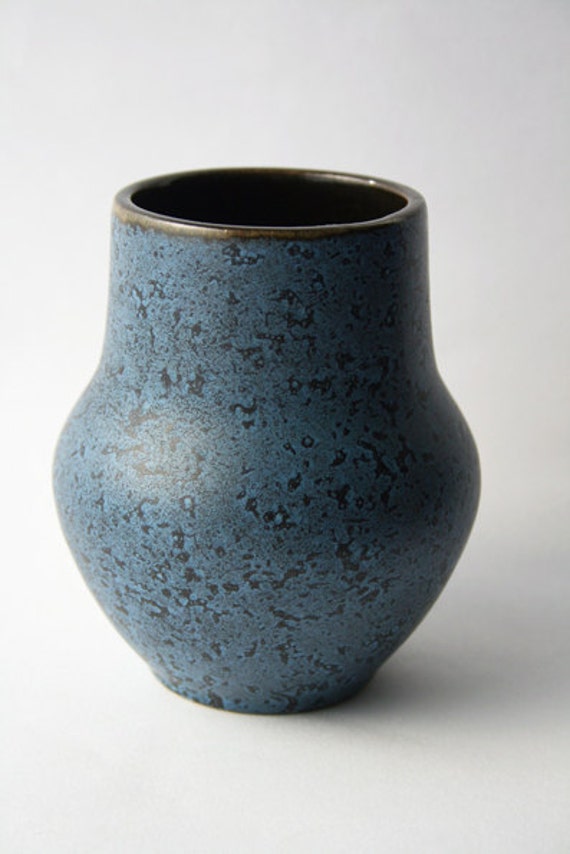  Scheurich Pottery  West Germany Blue Lava vase designed by