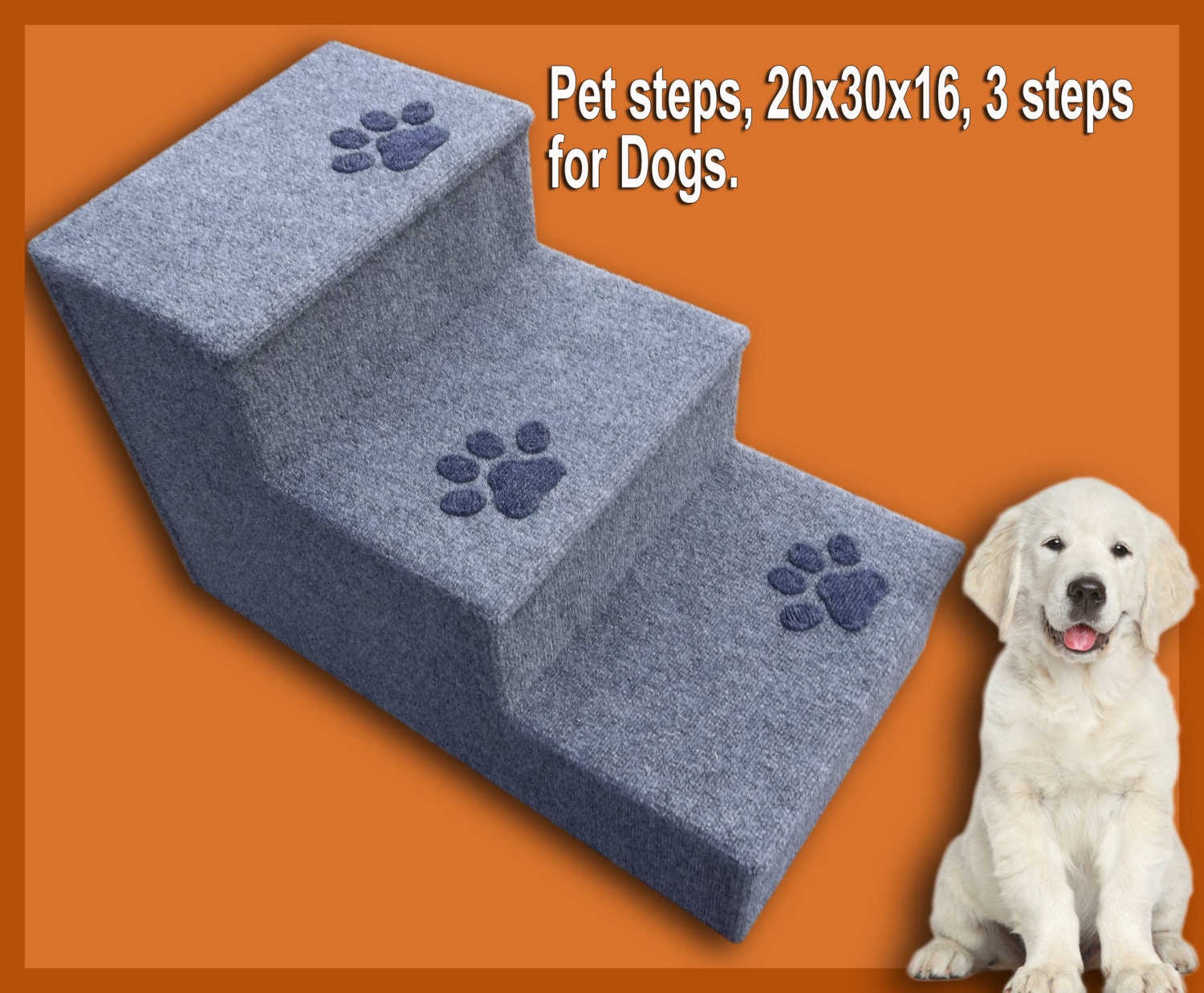 Pet steps 20H x 30D x 16W 3 steps for Dogs