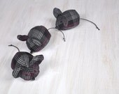 Wool mouse, mice, stuffed mouse, fabric, textile, lavender, black grey violet, handmade