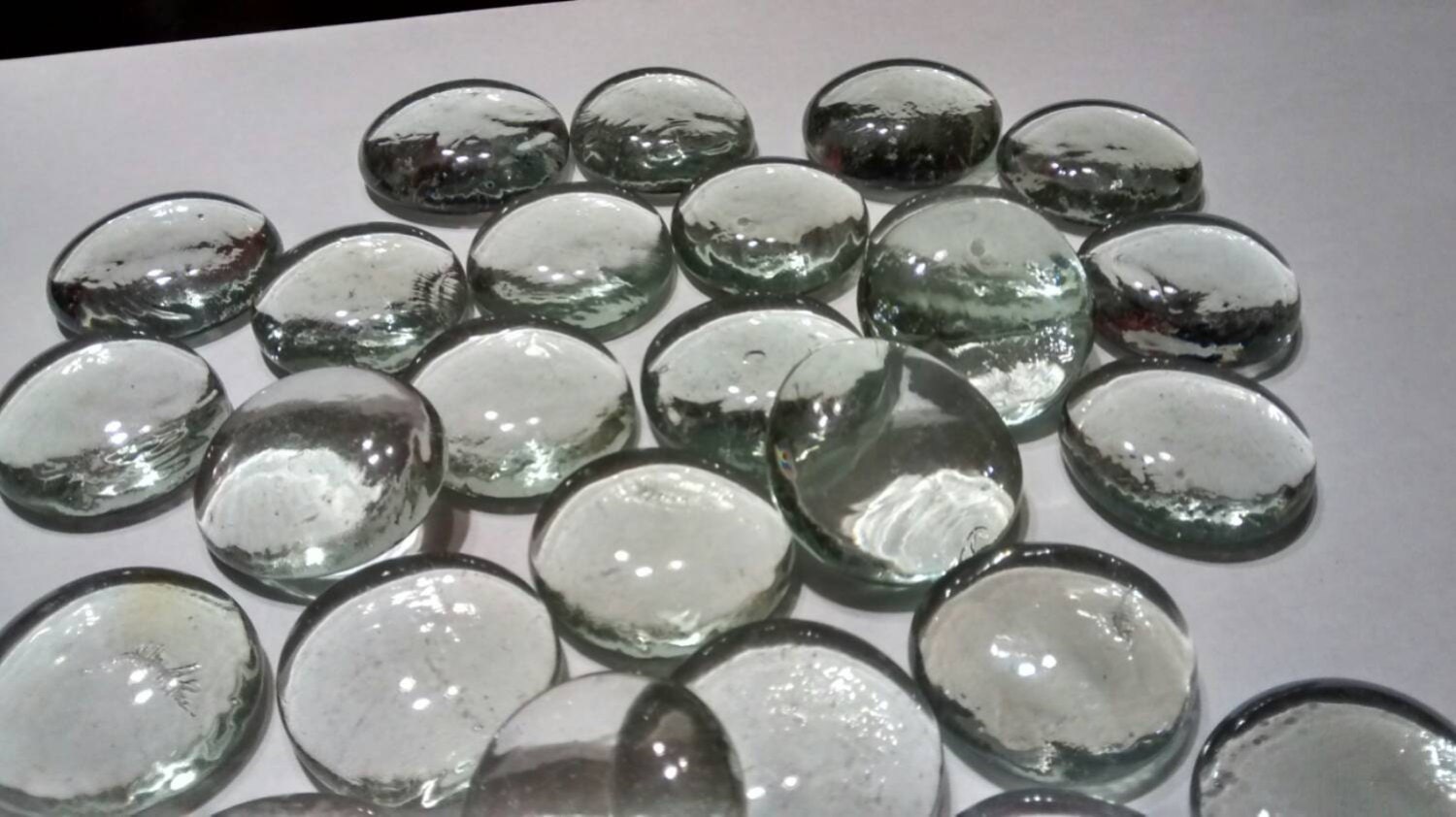 Gems. 35 large glass gems/flat marbles. by ckjsupplies on Etsy
