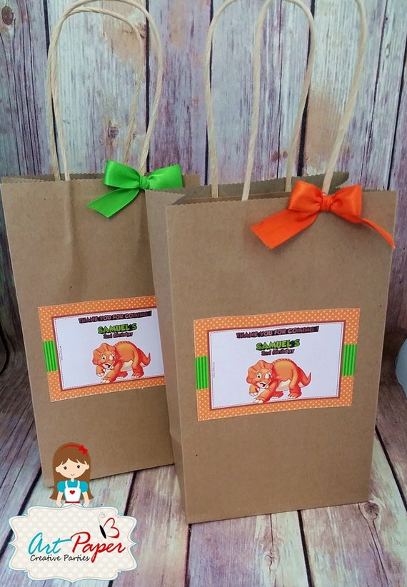 10 Dinosaur Kraft Treat Bag Party Favors By Artpaperparty On Etsy 2660