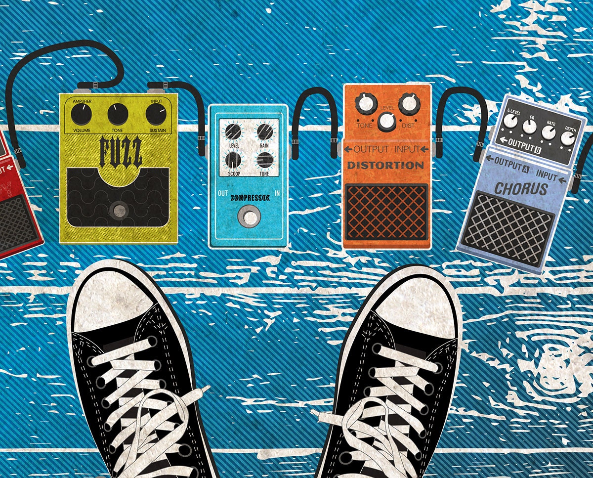 Guitar Music Effect Pedals Art Print