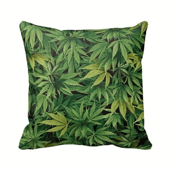 Cannabis Marijuana Leaf Zippered Throw Pillow Case Medicinal