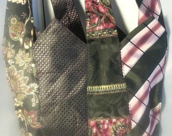 Nook, Kindle, E-Reader, Messenger Bag - Silk Tie Purse