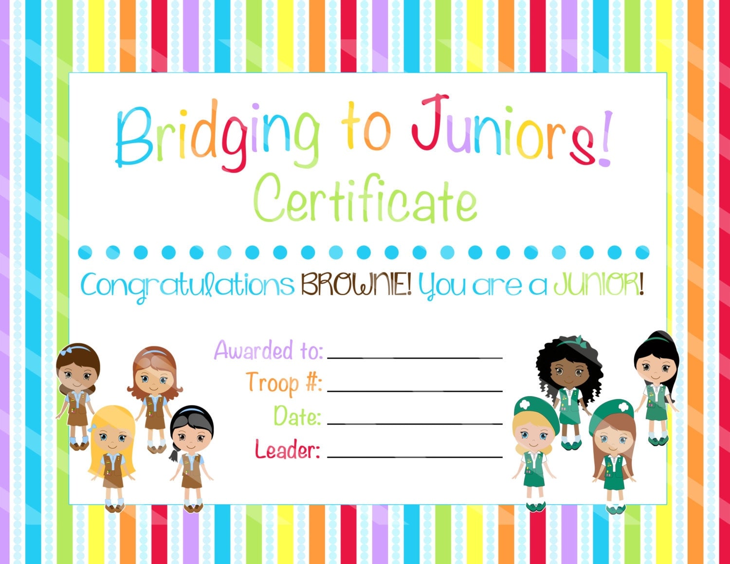 Scout Bridging Ceremony Certificate By OTPartyPrintables