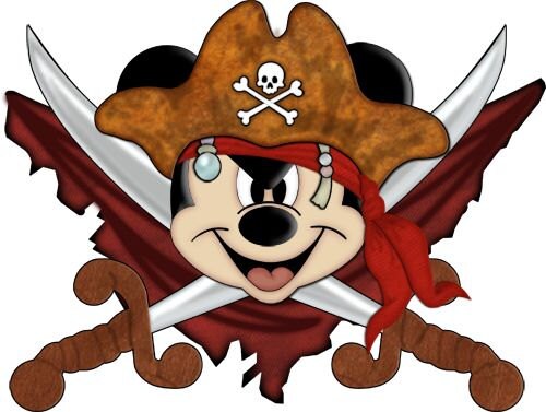 Iron On Disney Mickey Mouse Pirate Skull Iron on Transfer