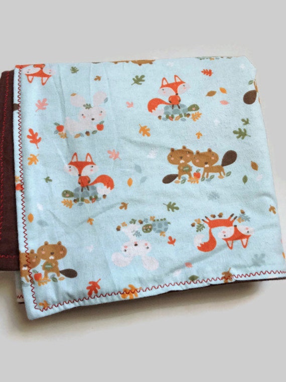 Forrest Animal Baby Blanket Woodland Animals Flannel Blanket Receiving