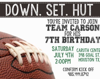 Down. Set. Hut Football Invitation