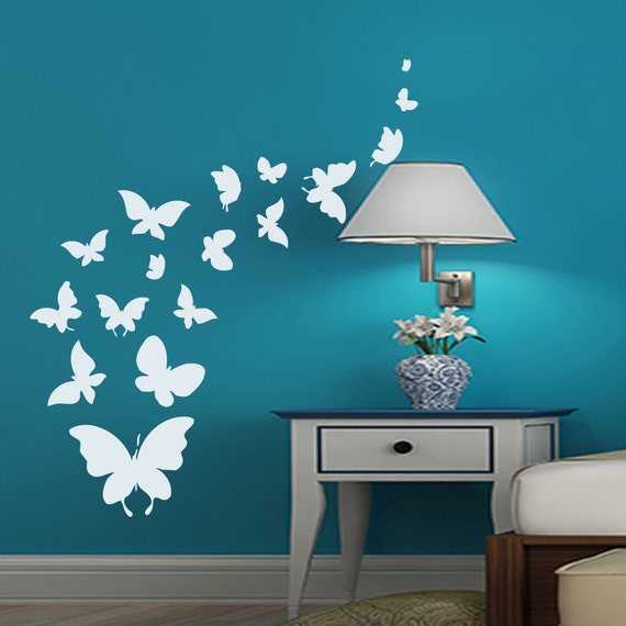 Butterfly Wall Art Decal Vinyl Sticker Bathroom by CozyDecal