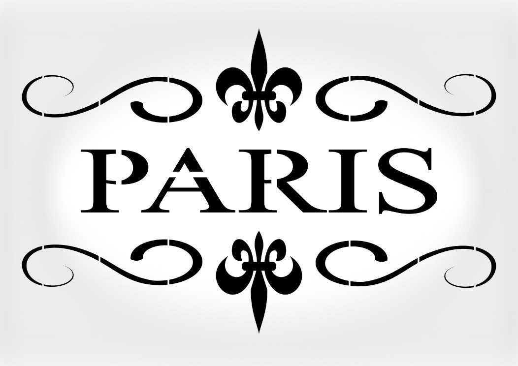 Shabby Chic Stencil French Paris Stencil in Reusable Mylar