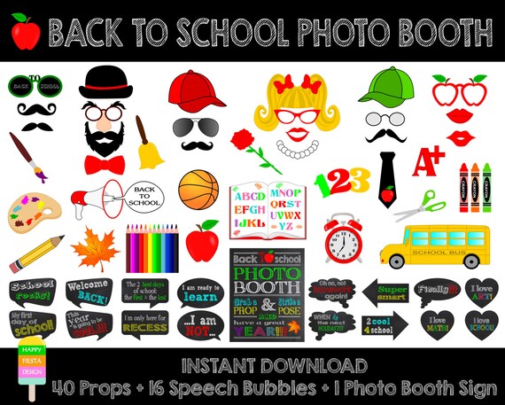 PRINTABLE Back To School Photo Booth Props-Photo Booth